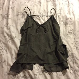 Suede and Sheer Layered Cami